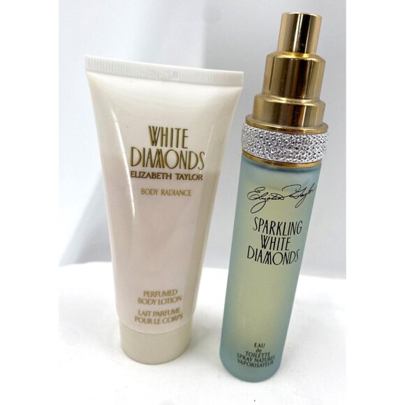 VTG White Diamonds Elizabeth Taylor Eau De Toilette Spray +Body Radiance Lotion - Picture 1 of 13
